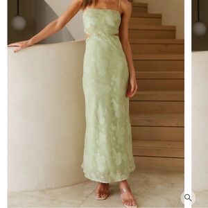 Chic Light Green Floral Maxi Dress